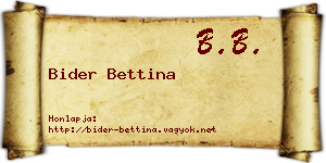 Bider Bettina névjegykártya