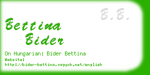 bettina bider business card